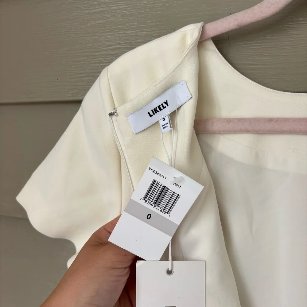Likely Manhattan White Short Sleeve Mini Dress - Picture 6 of 8